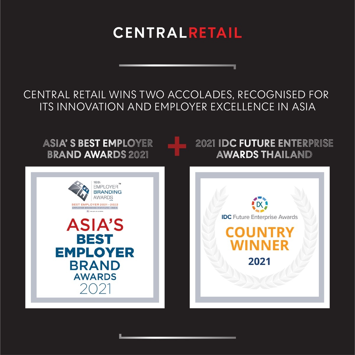 Central Retail Wins Two Accolades, Recognised for its Innovation and Employer Excellence in Asia