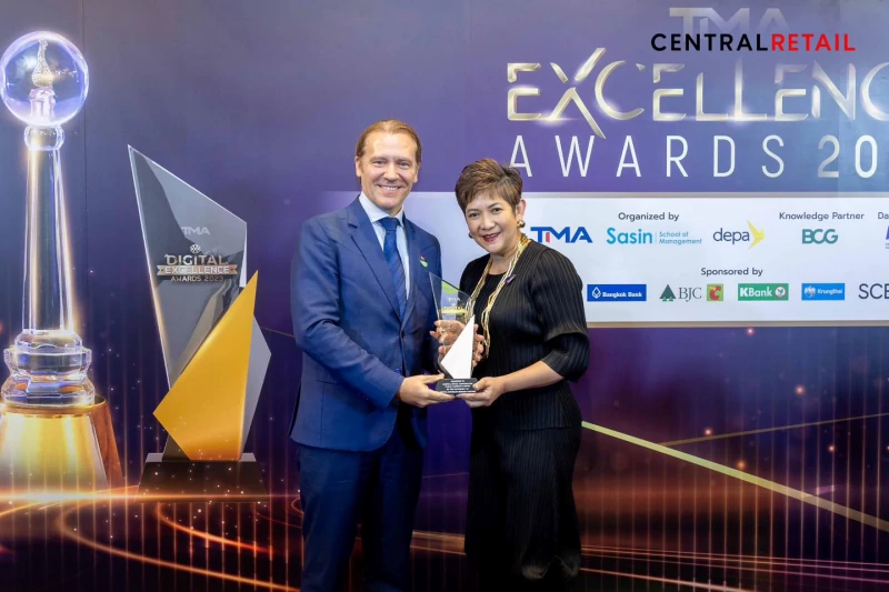 เซ็นทรัล รีเทล ดิจิทัล ภายใต้ เซ็นทรัล รีเทล คว้ารางวัล Thailand Digital Excellence Awards 2023 สาขา Digital Capability Builder ในงาน TMA Excellence Awards 2023 พิสูจน์ความมุ่งมั่นและความสำเร็จในการพัฒนาบุคลากรในยุคดิจิทัล