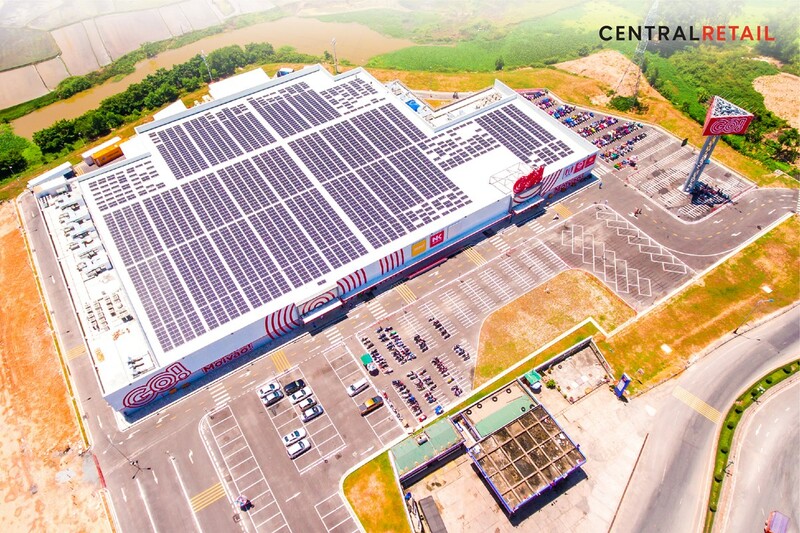 Central Retail has joined as a part of the effort by installing a solar cell system on a shopping mall's roof to reduce greenhouse gas emissions.