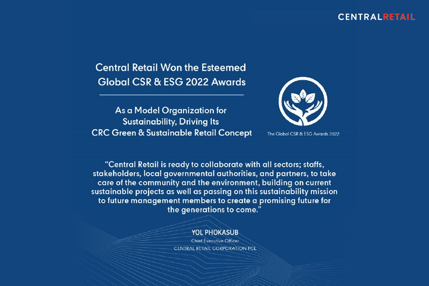 Central Retail Won the Esteemed Global CSR & ESG 2022 Awards