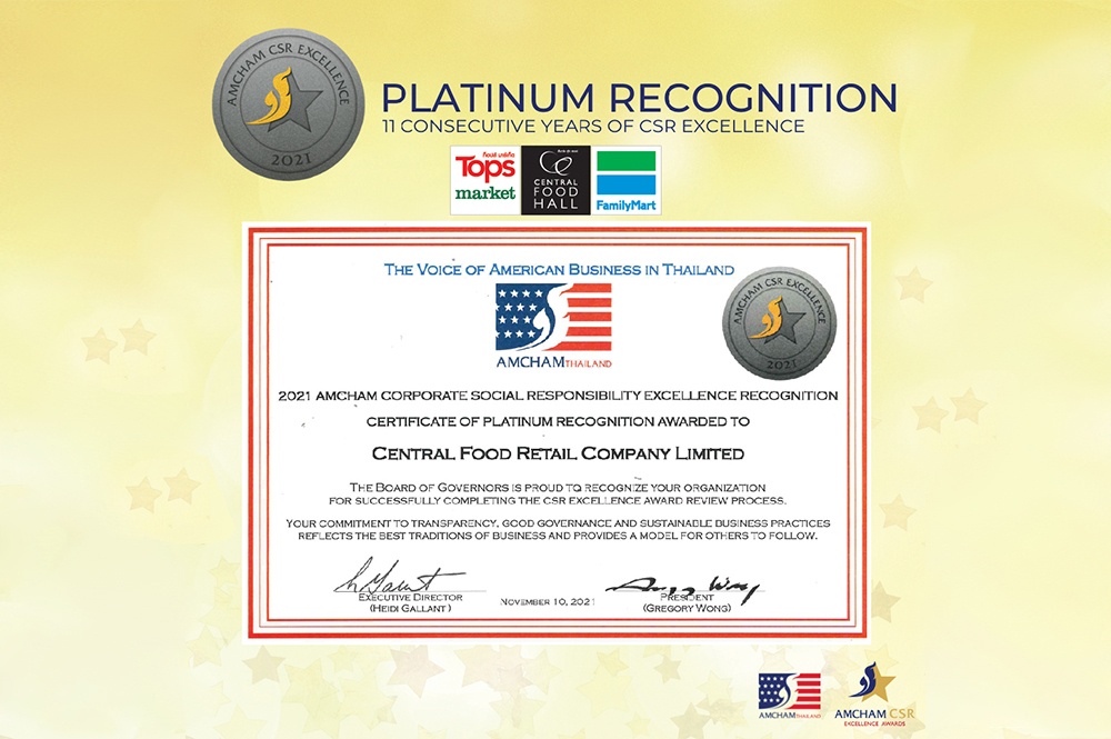 Corporate Social Responsibility Excellence Recognition Award 2021 (Platinum level for 11 executive years)